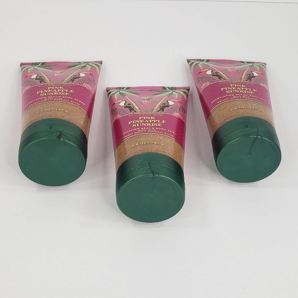 3 Pink Pineapple Sunrise Beach Body Scrub Bath Body Works Exfoliating Wash - Picture 6 of 6